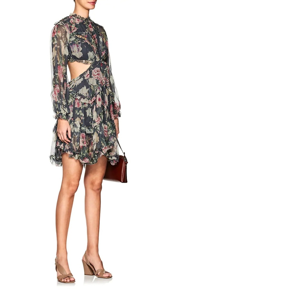 SOLD • Zimmermann Iris Floral Silk Open-Back Dress - Picture 4 of 8